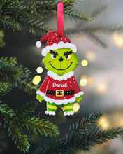 Load image into Gallery viewer, Wooden Personalized Ornament | Grinch