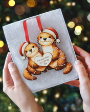 Load image into Gallery viewer, Wooden Personalized Ornament | Couple Otters