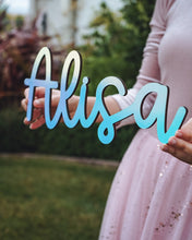 Load image into Gallery viewer, Wooden Name Sign | Glow in Dark