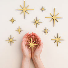 Load image into Gallery viewer, Golden Wooden Stars