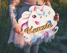 Load image into Gallery viewer, Unicorn | Wooden Name Sign