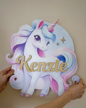 Load image into Gallery viewer, Unicorn | Wooden Name Sign