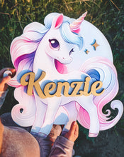 Load image into Gallery viewer, Unicorn | Wooden Name Sign
