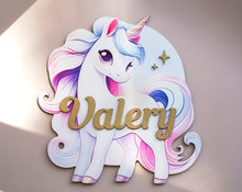Load image into Gallery viewer, Unicorn | Wooden Name Sign