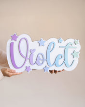 Load image into Gallery viewer, Two-Layer Wooden Name Sign | White