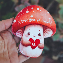 Load image into Gallery viewer, Valentine Wooden Ornament | Cute Mushroom