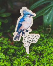 Load image into Gallery viewer, Fly High! Original surprise idea - Bird Plant Tag with a Greeting Text - Plant Marker, Flower Stick, Garden stakes, Garden label