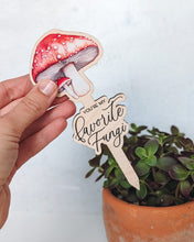 Load image into Gallery viewer, Unique gift idea - Mushroom Tag with a Greeting Text - Plant Marker, Flower Stick, Garden stakes, Garden label