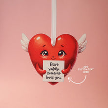 Load image into Gallery viewer, Valentine Wooden Ornament | Heart with Wings
