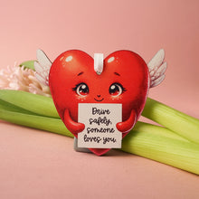 Load image into Gallery viewer, Valentine Wooden Ornament | Heart with Wings
