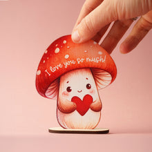Load image into Gallery viewer, Valentine Wooden Ornament | Cute Mushroom
