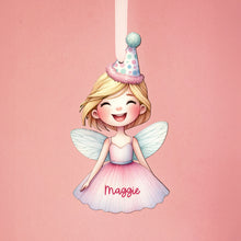 Load image into Gallery viewer, Personalized Wooden Ornament | Birthday Fairy
