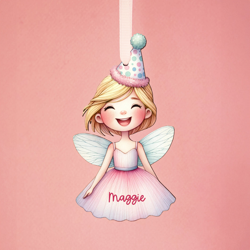 Personalized Wooden Ornament | Birthday Fairy