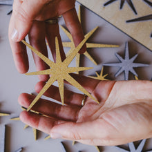 Load image into Gallery viewer, Golden Wooden Stars
