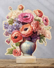Load image into Gallery viewer, Wooden Card with Mix Flowers
