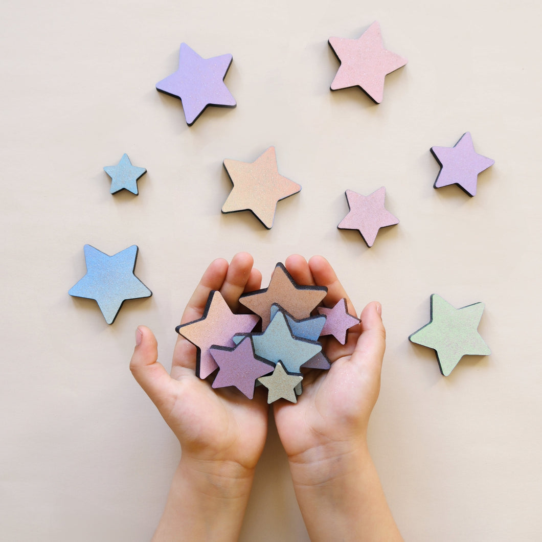 Rainbow Wooden Stars