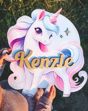 Load image into Gallery viewer, Unicorn | Wooden Name Sign
