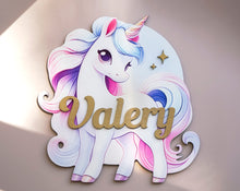 Load image into Gallery viewer, Unicorn | Wooden Name Sign
