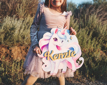 Load image into Gallery viewer, Unicorn | Wooden Name Sign
