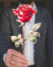 Load image into Gallery viewer, Wooden flower | Red Rose
