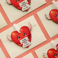 Load image into Gallery viewer, Valentine Wooden Ornament | Heart with Wings
