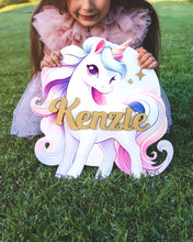 Load image into Gallery viewer, Unicorn | Wooden Name Sign
